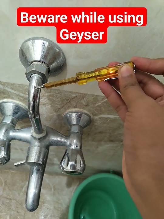 Electric shock on taps while using geyser#electric #shock #current #viral #geyser #trending#ytshorts