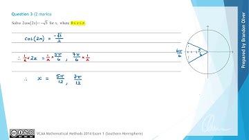 VCAA Mathematical Methods 2014 Exam 1 - Question 3