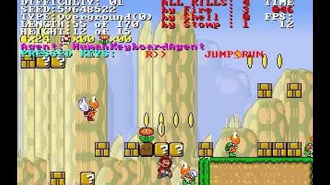 NEAT Mario AI on the training level and another level of difficulty 1