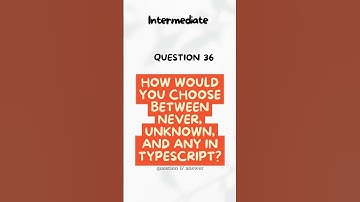 How Would You Choose Between never, unknown, and any in TypeScript? #shorts #ytshorts