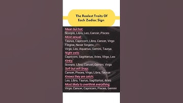 Thumbnail of 🔥 Realest Traits of Each Zodiac Sign 💯♌ #shorts #foryou #zodiactruths #realpersonality #astrology