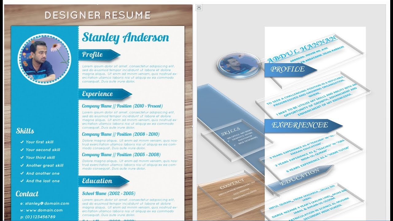 CV/Resume Design tutorial with Microsoft Word - YouTube