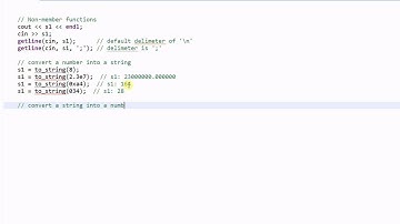 C++ String #4:  Non-member Functions
