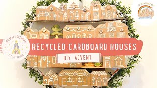 DIY Recycled Cardboard Houses Advent Calendar with Oskar's Wooden Ark