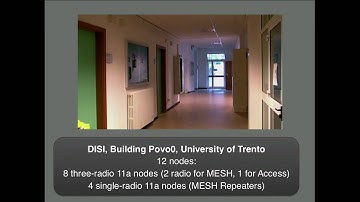 Wireless mesh network testbed at Univ. of Trento - WORLD pre-demo