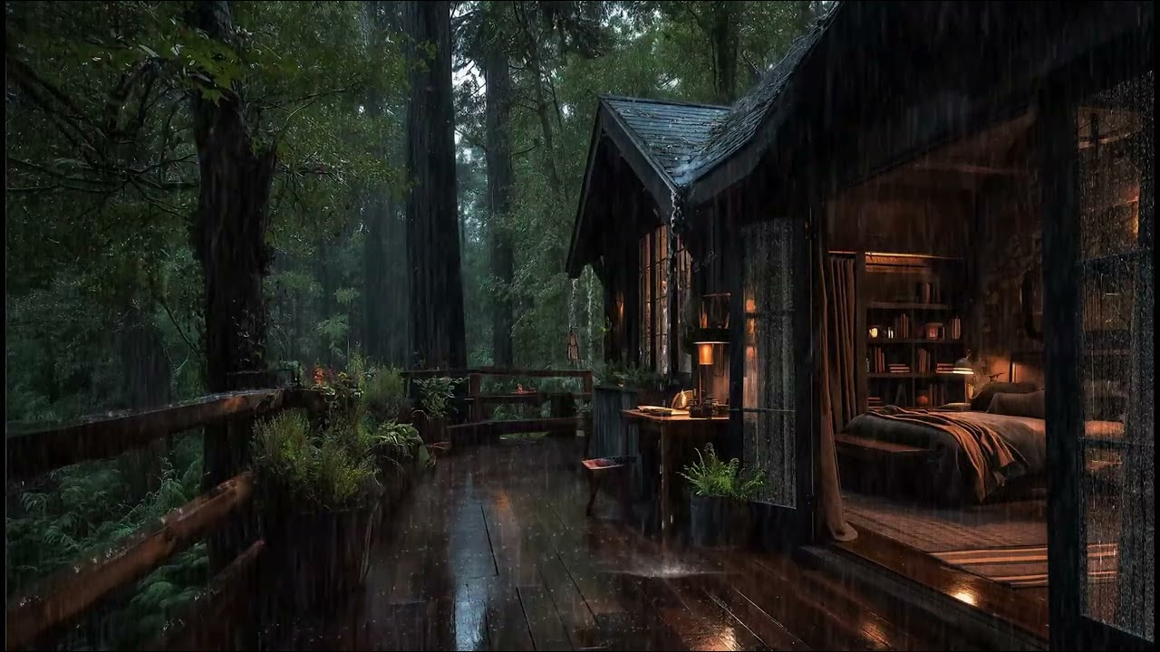 Лучший дождь в лесной хижине 🌳 | Спите крепко под звуки дождя