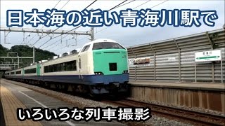 JR青海川駅でいろいろな列車撮影