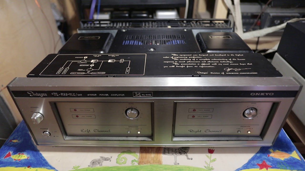 ONKYO Integra M-955NII/260 power amp class B - YouTube