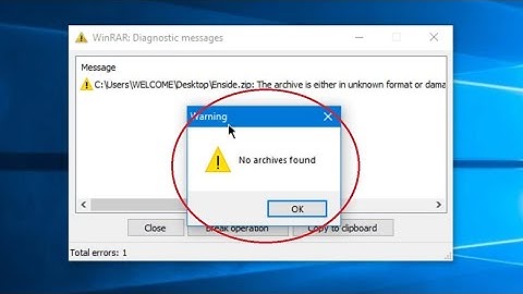 No archives found during extracting zip file