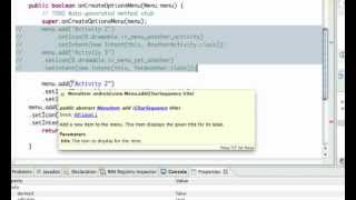 Android Tutorial 6: Working with Options Menus