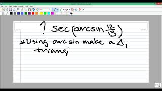 Solving: sec(arcsin(12/13))
