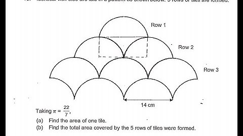 P6 2019 Maris Stella Prelims Q15 - Area | Pattern Tiles Semicircle Quarter Circle | PSLE Maths