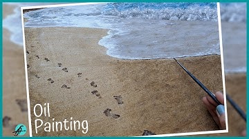 HOW TO PAINT BEACH SAND I OIL PAINTING TIME LAPSE I FOOTPRINTS IN THE SAND I Seascape Painting