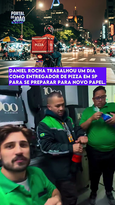 Daniel Rocha viveu 8h como entregador de pizza em SP para novo papel e compartilhou no Instagram.