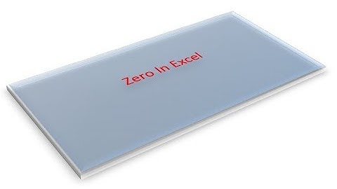 اخفاء الخلايا التي تحتوي على صفر بالاكسل Hide Zero Values in Excel