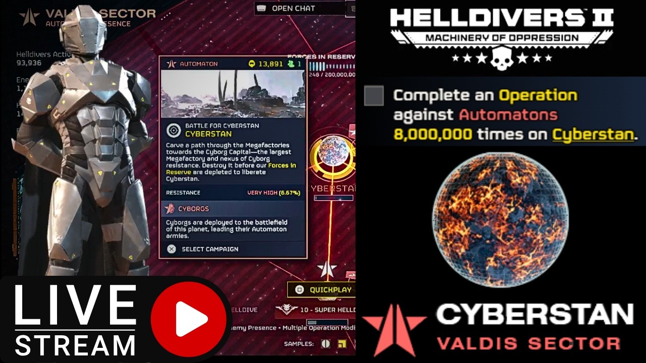 🔴LIVE - HELLDIVERS 2⚡SIEGE ON CYBERSTAN!⚡ROAD TO 1,000 SUBS