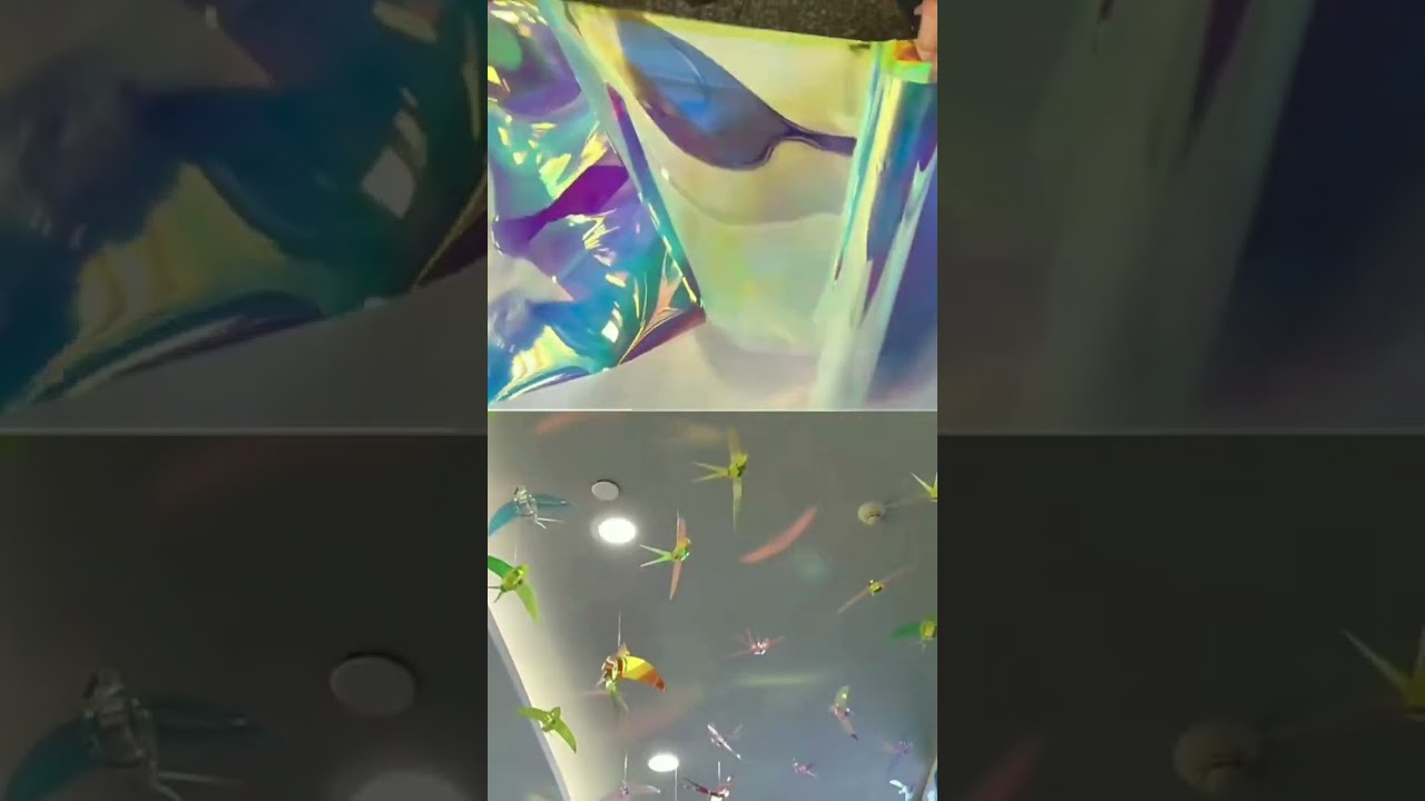 I check architectural rainbow holographic vinyl sample