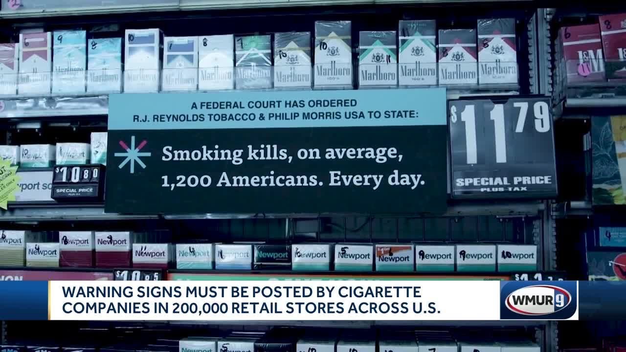 Warning signs must be posted by cigarette companies in 200,000 retail stores across US