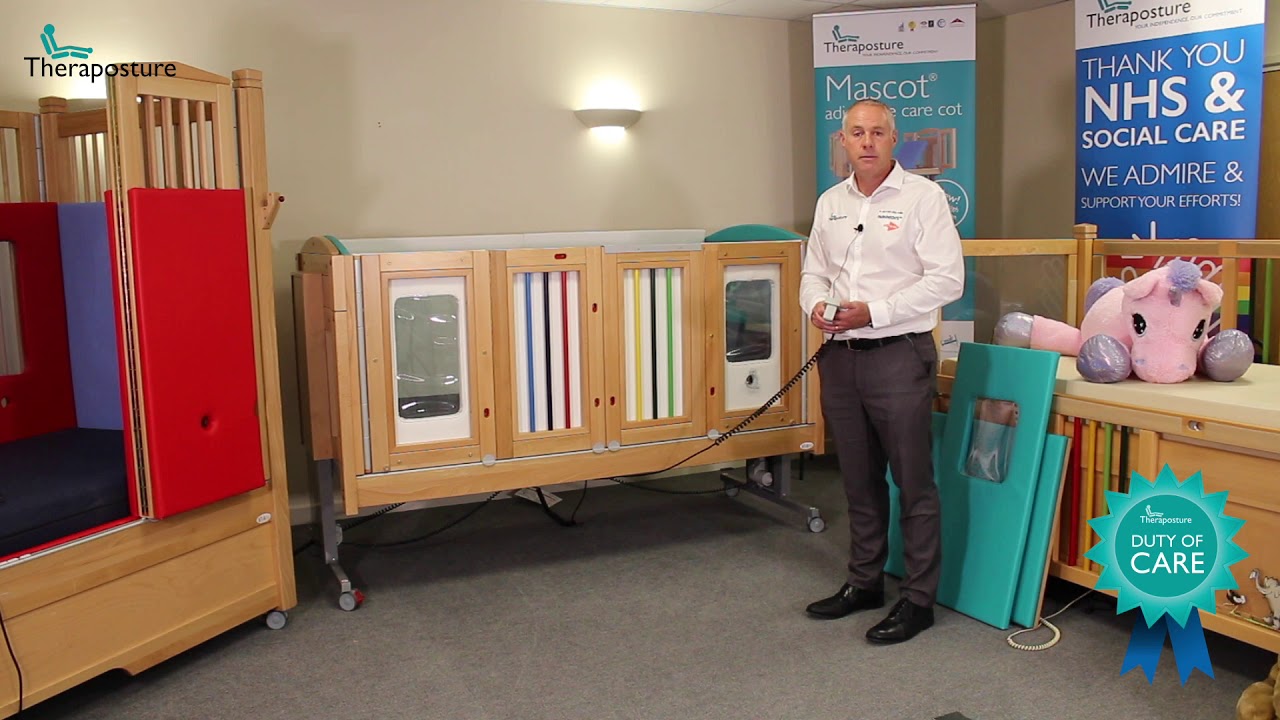 Future proofed Mascot adjustable cot for disabled children & adults a