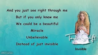 Taylor Swift -  Invisible (Lyric Video)