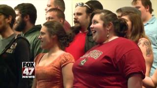 Current and former students bid farewell to retiring music teacher