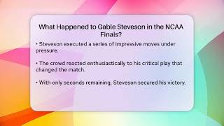 What Happened to Gable Steveson in the NCAA Finals? | Epic Sports Tales