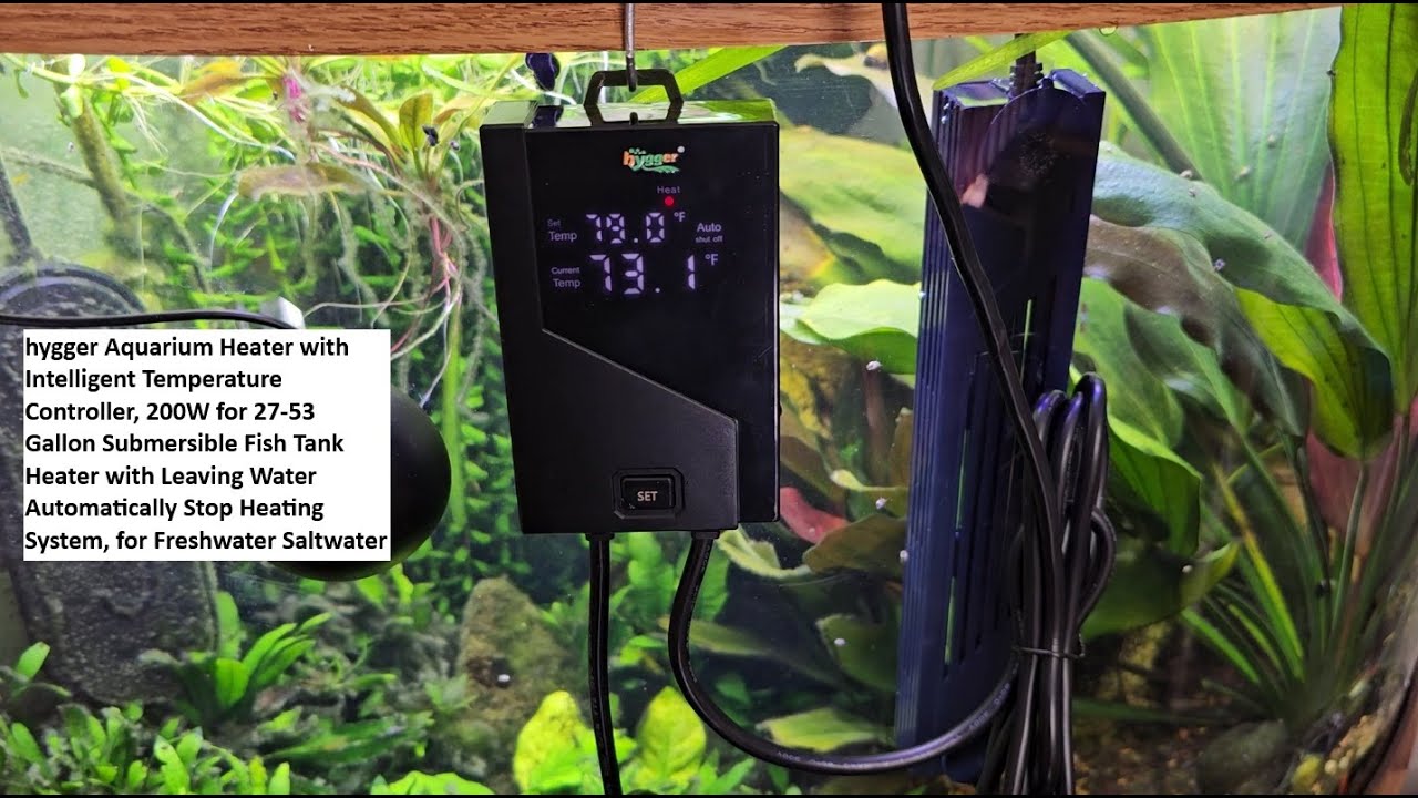 Picture of hygger Aquarium Heater with Intelligent Temperature Controller, 200W ...