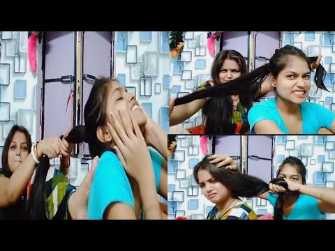 hair pulling challenge# requested video#funny challenge  video#pujamondalvlog💞💞 - YouTube