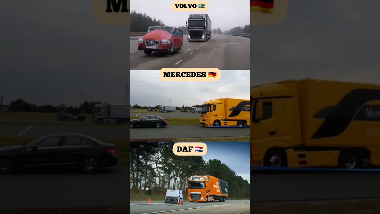SHOCKING Automatic Braking Test 😱 | VOLVO vs MERCEDES vs DAF 🚛💥