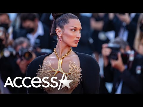 Bella Hadid Goes Topless w/Lung Necklace At 2021 Cannes Film Festival