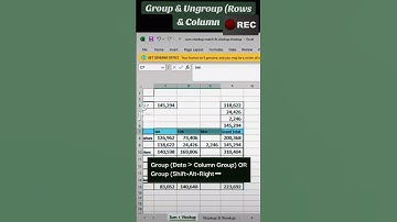 Group amd Ungroup Rows and Column in Ms Excel #excel #reels #shorts #shortvideo #short #viral