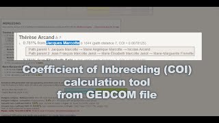 Genealogy Tool - Inbreeding Coefficient From Pedigree - Gedcom Family Tree Silent Video - No Sound