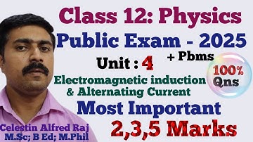 12 Physics|important|Golden|1,2,3,5 marks|Unit 4|EMI & AC|Public Exam 2025|sky physics