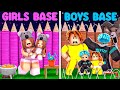 GIRL vs BOY Base in 99 Nights in The Forest with my FAMILY..