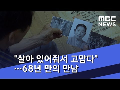 "살아 있어줘서 고맙다"…68년 만의 만남 (2018.08.15/뉴스데스크/MBC)
