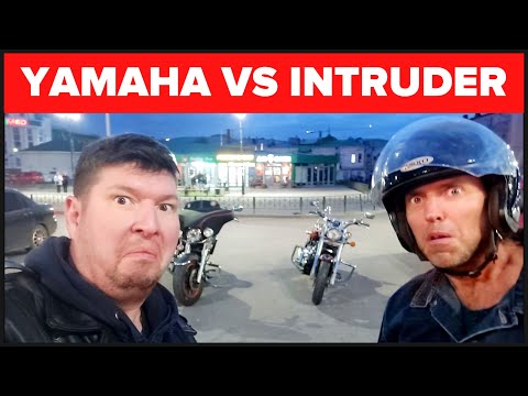 Кто кого ПО ПРОБКАМ !? Suzuki Intruder 400 против Yamaha Road Star 1700