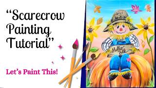 How To Paint Pumpkin Patch Scarecrow - Acrylic Painting Tutorial