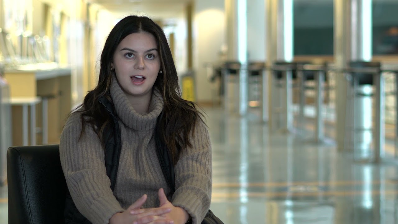 Female student being interviewed.