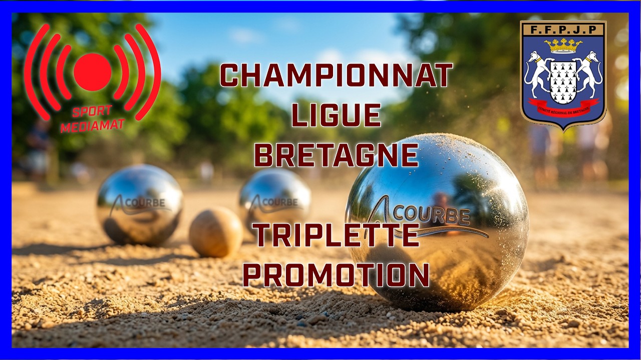 Miniature de la vidéo : 🔵 PÉTANQUE LIVE | Championnat Ligue Bretagne - Triplette Promotion (Samedi Matin)