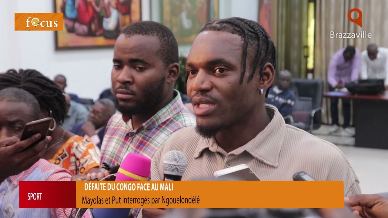 Hugues NGOUELONDELE face à Guy Blaise Mayolas et Paul Put sur la défaite des Diables Rouges.