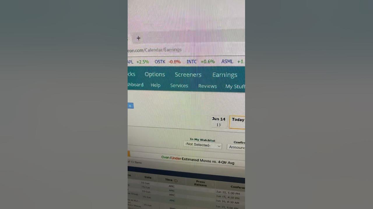 MarketChameleon Earnings Calendar - YouTube