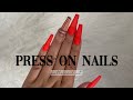 DIY Easy Press On Nails | Matte Red Set ❤️