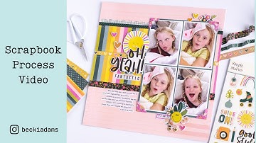 Scrapbook Process Video | Simple Stories | Good Stuff Collection | Multi Photo Layout | Becki Adams