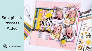 Scrapbook Process Video | Simple Stories | Good Stuff Collection | Multi Photo Layout | Becki Adams