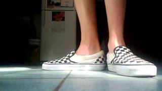 Vans Slip On Checkered, Off-White On Feet