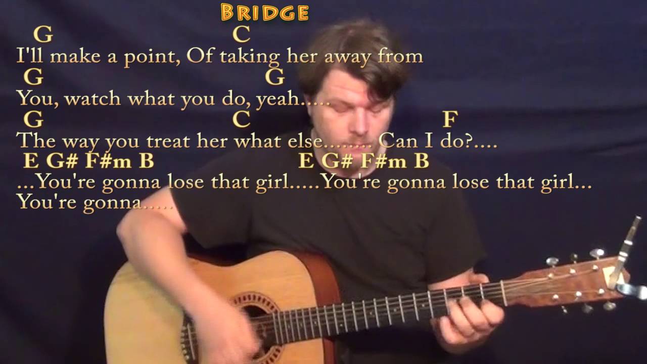 You Re Gonna Lose That Girl The Beatles Guitar Lesson Chord Chart With On Screen Lyrics Youtube You Re Gonna Lose That Girl The Beatles Guitar Lesson Chord Chart With On Screen Lyrics Youtube