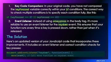 How to Fix Your JavaScript Code for Moving Objects with WASD Keys