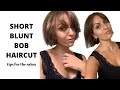 I Got A SHORT BOB HAIRCUT + Curtain Bangs & Here Are My Tips + Styling (Fine, Thin Hair)| Lina Waled