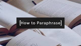 How to paraphrase