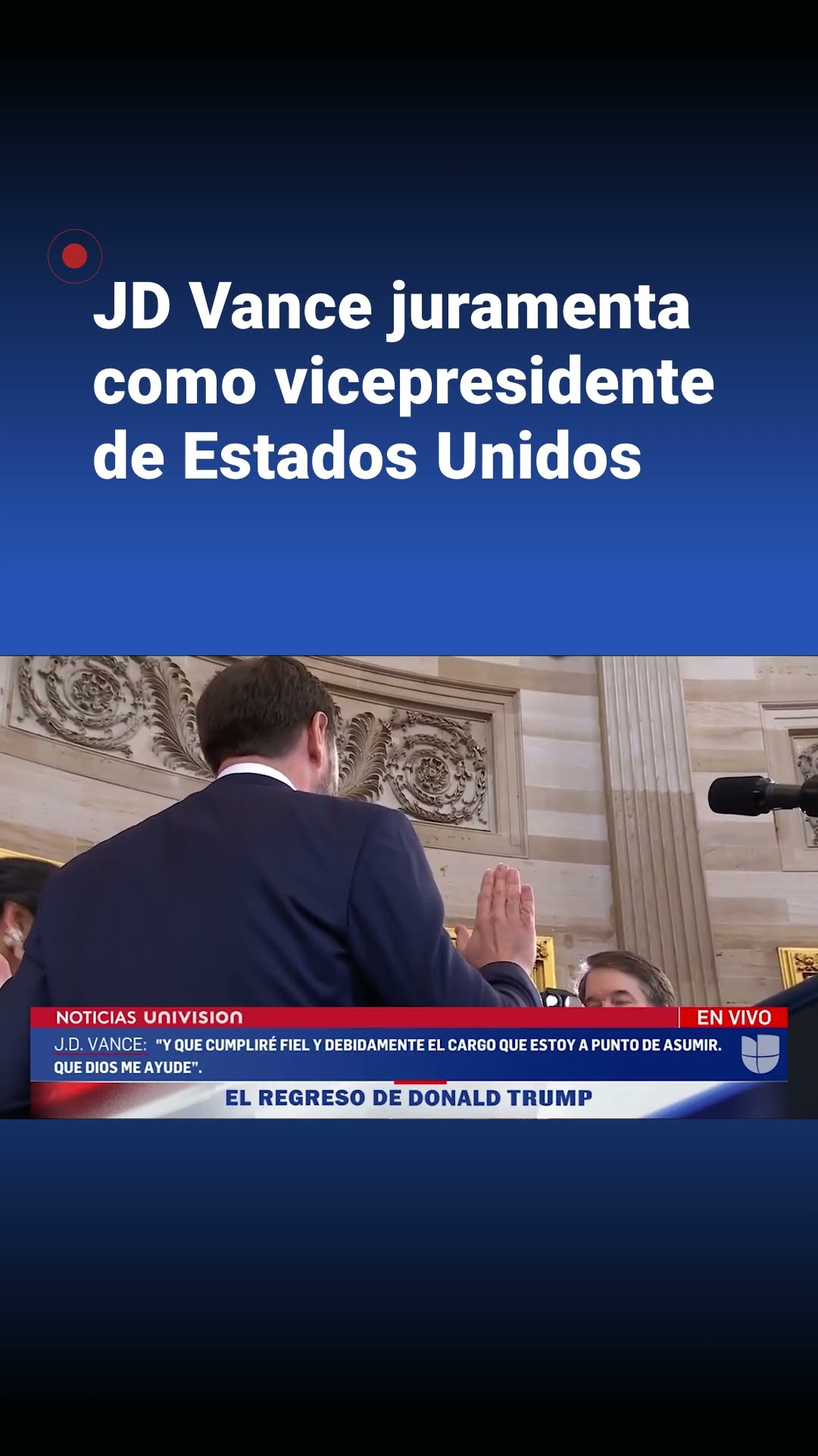 JD Vance se juramenta como vicepresidente de EEUU